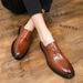 Euro Step 2025 New Business Casual Men's Brogue Trendy Handsome Leather Shoes_vogvips.com
