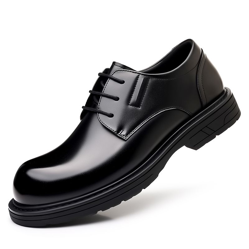 Men's Oxfords New British Black Business Formal Wear Derby Shoes Lace-up Leather British Brown Banquet Dress Wedding Leather Shoes_vogvips.com