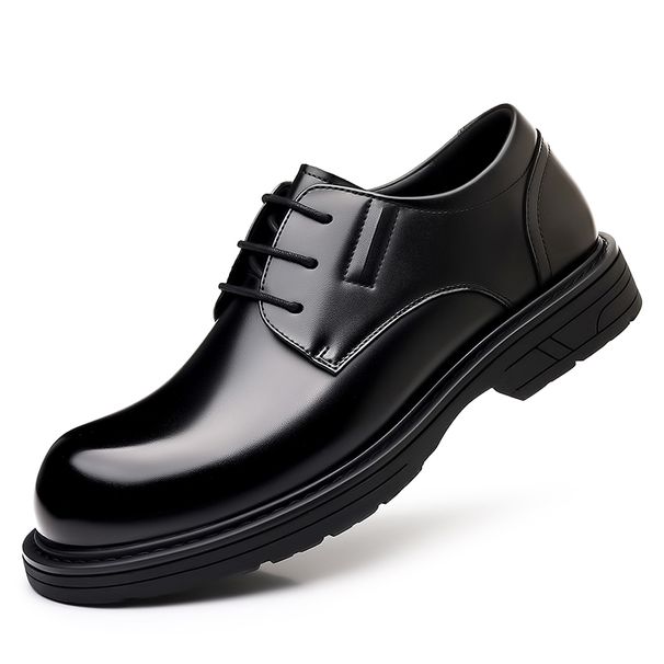 Men's Oxfords New British Black Business Formal Wear Derby Shoes Lace-up Leather British Brown Banquet Dress Wedding Leather Shoes_vogvips.com