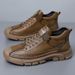 European Warm Series Martin Spring Short Cowhide Work Boots Casual Outdoor Hiking High-top Men's Shoes_vogvips.com