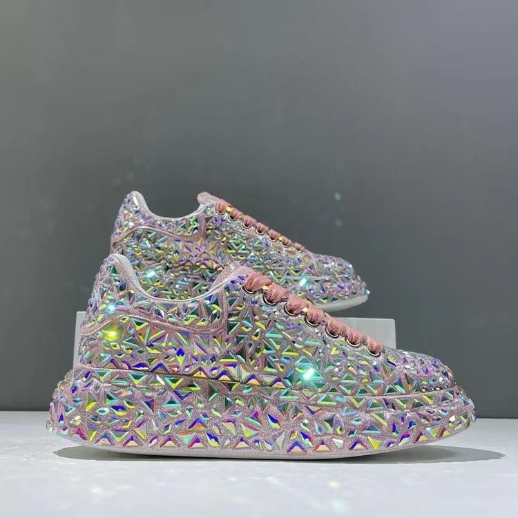 Women S Rhinestone Platform Sneakers Sparkling Casual Shoes With Thick Sole Inner Height Boost For Streetwear_vogvips.com