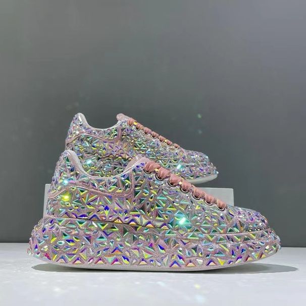 Women S Rhinestone Platform Sneakers Sparkling Casual Shoes With Thick Sole Inner Height Boost For Streetwear_vogvips.com