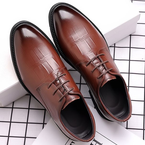 Leather For New Business Dress, Casual Breathable Men's British And Korean Version Pointed Groom's Wedding Shoes_vogvips.com