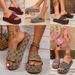 Women's Lightweight Slippers Popular Export Style Round Toe Thick Sole Small Plum Blossom Design Sandals_vogvips.com
