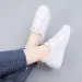 Women's White Shoes New Design Korean Casual Style Print Rose Flat Bottom Triple Sliver Gold Free Shipping 456_vogvips.com