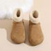 Small Potato Fluffy Snow Boots Women's Plush Thickened Warm Ugly Cute Big Head Plush Short Boots_vogvips.com