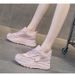 Special Canvas Dad For Women 2025 Spring New Shoes French Style Round Toe Thick Sole Height Increasing Casual Sneakers_vogvips.com