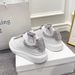 High Version New White Unisex Color Block Cowhide Versatile Thick Soled Height Increasing All Black Sneakers_vogvips.com