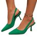 Korean Style Fashion Simple Easy-to-Match Satin Women's High Heel Sandals 2024 Summer New Shallow Mouth Pointed Toe Back_vogvips.com