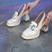 Chaussures À Talons Hauts Pour Femme, Escarpins À Plateforme, Carré, Fermé, Robe De Soirée, Sandales À Essence, Nouvelle Tendance, Été_vogvips.com