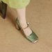 Cameido Green Chinese-style High-heeled Single Shoes For Spring And Summer_vogvips.com