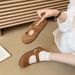 Leather Mary Jane For Women 2025 Spring Autumn New Flat Soft Sole Velcro Comfortable Fashion Versatile Casual Shoes_vogvips.com