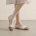 Square Head Single Shoes Female Flat Bottom New Spring And Autumn Small Perfume Style Colour Blocking A Word Foot_vogvips.com