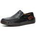 British Genuine Leather, Men's Single Large-sized Handmade Shoes, Sewn Casual Leather Shoes_vogvips.com