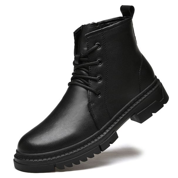 Martin Boots Men's High-top Men's Shoes High-top Men's Trendy Leather Shoes Fleece Tooling Boots_vogvips.com