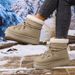 Women's Winter Snow Boots With Cross Strap Design, Thick Fur Lined, Non-Slip Rubber Sole, Short Shaft, Comfortable (Black, Beige, Camel)_vogvips.com