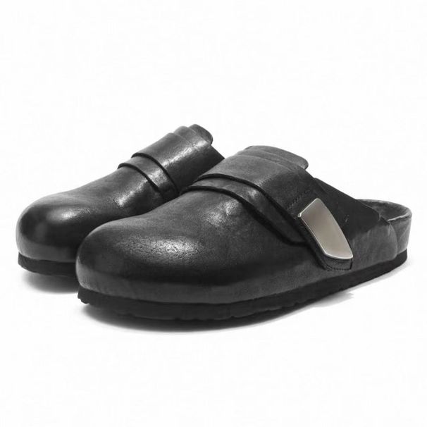 Unisex Closed Toe Platform Sandals Slip On Half Slippers Women's 2025 New Style Shoes For Men_vogvips.com