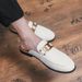 Brand Designer Mens Casual Diamond Leather Luxury Business Italian 38~47 Men Half Shoes Drop Ship Mules Man Black Slides_vogvips.com