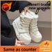 Northeast Snow For Women 2025 New Winter Fleece-Lined Thickened Warm Cotton Thick-Soled White Shoes Black Short Boots_vogvips.com