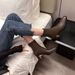 Genuine Square Toe High Ankle For Women 2025 New French Style Leather Black Stretch Slim Versatile Chunky Heel Boots_vogvips.com