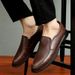 Men's Casual Leather Shoes Men's Shoes Overfitting Soft-soled Loafers Men's Shoes Trend_vogvips.com