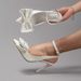 Butterfly Knot High Heel Patent Leather Elegant Sexy Pointed Toe Wedding Banquet Party Back Strap Sandals European And_vogvips.com