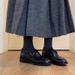 Sheepskin Edition Belt Buckle Skinny And Thick Heels Le Fu For Women Deep Mouth Black Versatile Single Shoes Genuine_vogvips.com