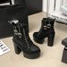 2025 New Autumn And Winter Super High Heel Short Boots Women's Shoes Thick Heel Martin Boots Internet Celebrities_vogvips.com