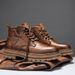 European Warm Series Italian Plus Size Autumn Winter New Couple Martin Thick Sole Genuine Leather Yellow Boots_vogvips.com