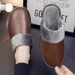 Cotton Slippers Indoor Anti Slip Soft Sole, Silent And Breathable, Household Leather Slippers With Sequins_vogvips.com