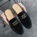 Cross-Border Large Size Black Closed-Toe Slippers For Men, Backless Slip-On Leather Shoes, Export Sandals, Transparent_vogvips.com