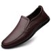Classic Cowhide Casual Men's Breathable Sole Soft Leather Driver's Versatile Loafers Lazy Shoes_vogvips.com