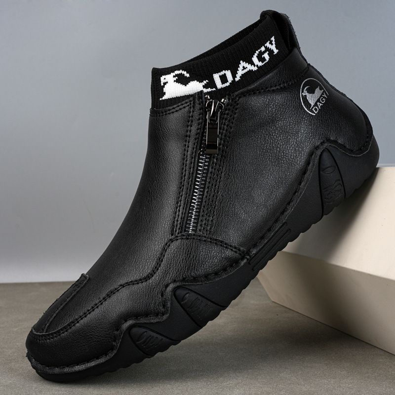 Retro Style Martin Boots For Men, Genuine Leather Large Size Men's Shoes, High-Top, Wear-Resistant, Outdoor Casual_vogvips.com
