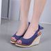 Women’s Shoes Spring And Summer New Roman Style Wedge Heel Women's Sandals Fish Mouth Back Strap Women's Shoes Foreign Trade Large Size Sandals Flat_vogvips.com