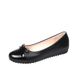 Korean Fashion Large Size Women's Casual Shoes Round Toe Flat Set Foot Bow Detail Synthetic Upper_vogvips.com