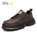 European Warm Series Camel Dynamic Autumn Winter Genuine Thick Sole Work Big Head British Style Leather Men's Low-top Height-increasing_vogvips.com