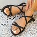 Women's Open Toe Flat Sandals European American Style Woven Strap Elastic Band Solid Color plus Size_vogvips.com