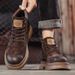 New Leather Spring Men's Shoes High-top Men's Heightening Tooling Martin Boots_vogvips.com