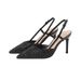 2025 Autumn New Sequin Wedding Shoes Stiletto Shallow Mouth Backless Strap High Heels Closed Toe Sandals Women Slippers_vogvips.com