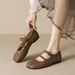 French Mary Jane Shoes Flat Bottom With Shallow Mouth Single Shoes Women's Spring Soft-soled Ballet Shoes_vogvips.com