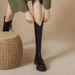 V Mouth Long For Women 2025 Autumn New Brown Petite Height Increasing Thick Sole High Tube Over-the-Knee Riding Boots_vogvips.com