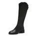 Plus Size Long For Women 2022 Autumn Winter New Korean Style Thick Heel Square Toe Short Over-the-Knee High Tube Riding_vogvips.com