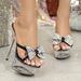 190-Q13 Music Festival European And American Transparent Ultra-High Heel Stiletto Summer Women's Waterproof Platform_vogvips.com