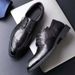 Men's leather leather business dress men's shoes_vogvips.com