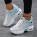 Spring And Autumn New Casual Fly Woven Breathable Thick Soled Sports Anti Slip Comfortable Inner Height Increase Women's 51F_vogvips.com