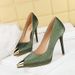 High Heels Women's Thin Heels Metal Pointed Toes One Pedal Women's Shoes Super High Heels_vogvips.com