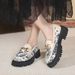 Women's Large Size Platform Shoes Height Enhancing Versatile Round Toe Leather Casual Footwear_vogvips.com