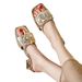 Flower Hollow For Women High One Strap Outdoor Fashion Thick Heel Half Support Square Toe New Style Sandals Slippers_vogvips.com