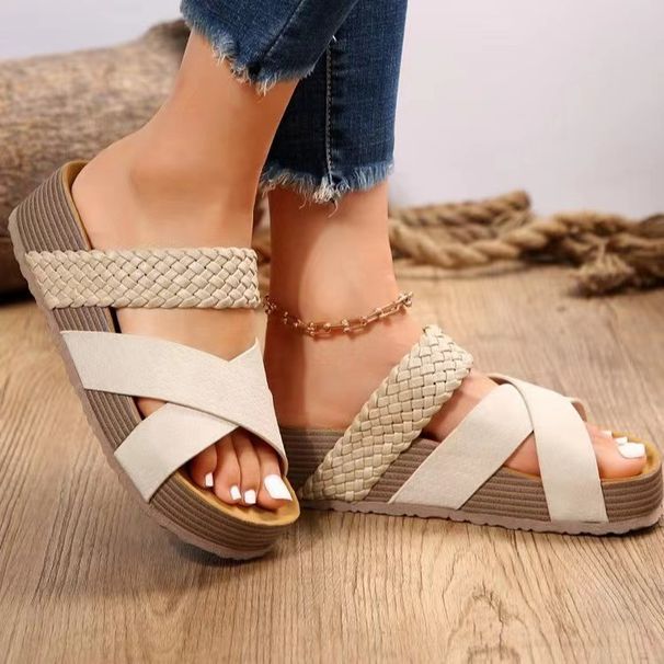 New Flat, Heavy-soled Cross-legged Sandals_vogvips.com