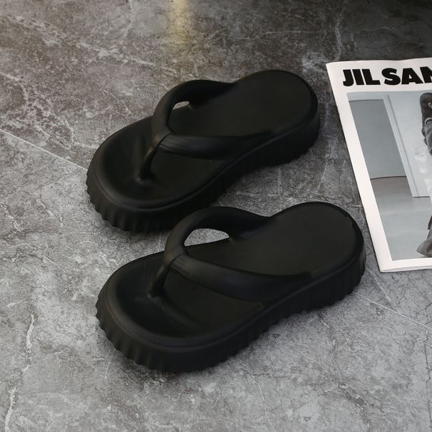 Women's Summer Flip-Flops Outdoor Wear, Non-Slip Thick Sole, Comfortable Slippers With Fashionable Platform Sole For_vogvips.com